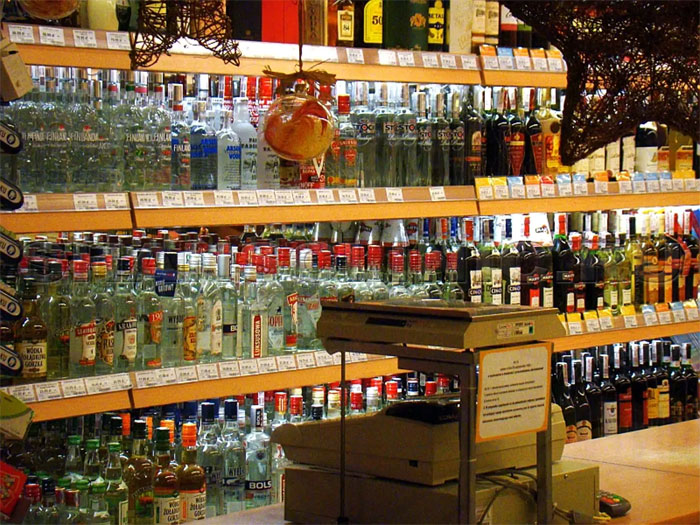 Магазин с алкоголем на Новый Год